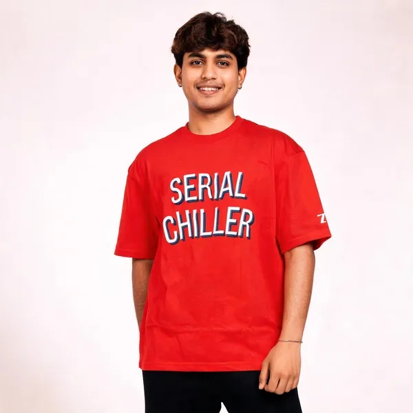 Red_Cotton_Oversized_Serial_Chiller_Print_T-Shirt_For_Unisex