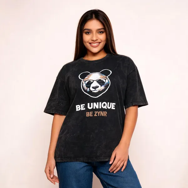 Black_Cotton_Oversized_Panda_Print_T-Shirt_For_Unisex