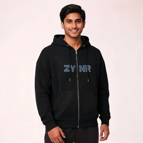 Black_Cotton_Oversized_Zip-Up_Hoodie_For_Unisex