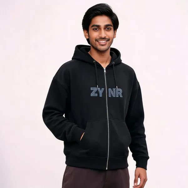 Black_Cotton_Oversized_Zip-Up_Hoodie_For_Unisex