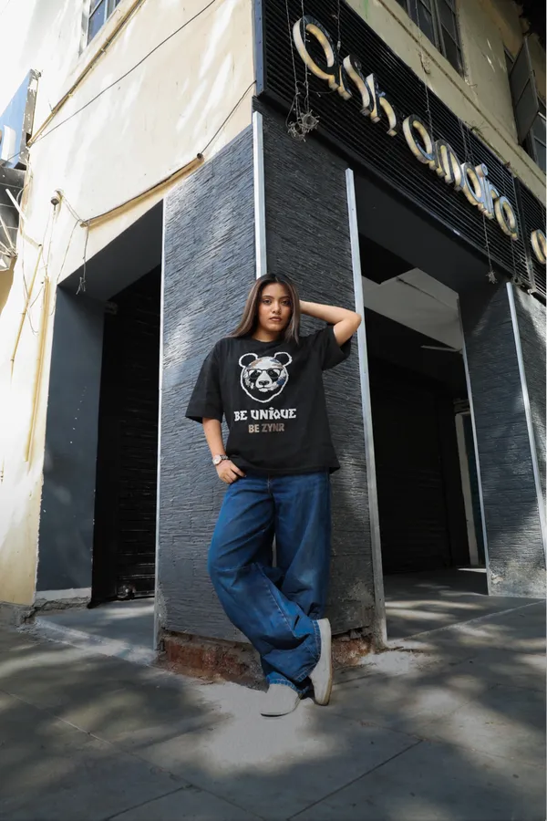 Black_Cotton_Oversized_Panda_Print_T-Shirt_For_Unisex