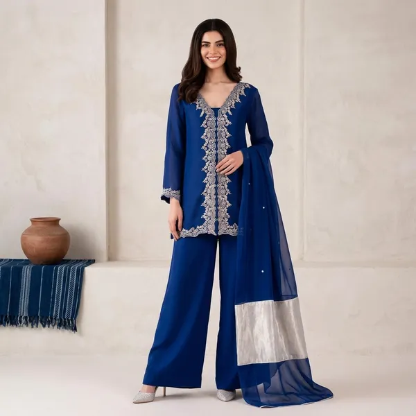 Blue_Satin_Straight_Embroidered_Kurta_Suit_Set_For_Women