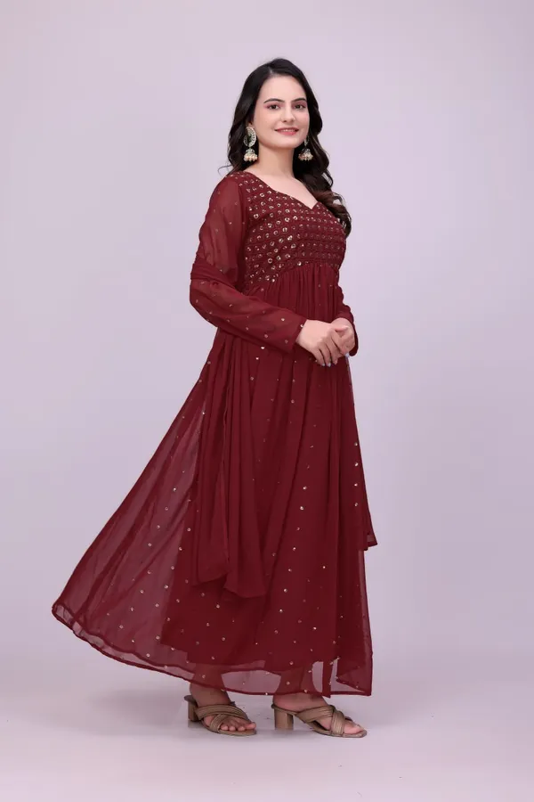 Maroon_Faux_Georgette_Flared_Anarkali_Kurta_For_Women