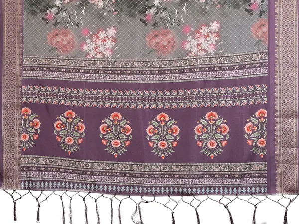 Wine_Cotton_Floral_Geometric_Printed_Saree_With_Blouse_Piece_For_Women