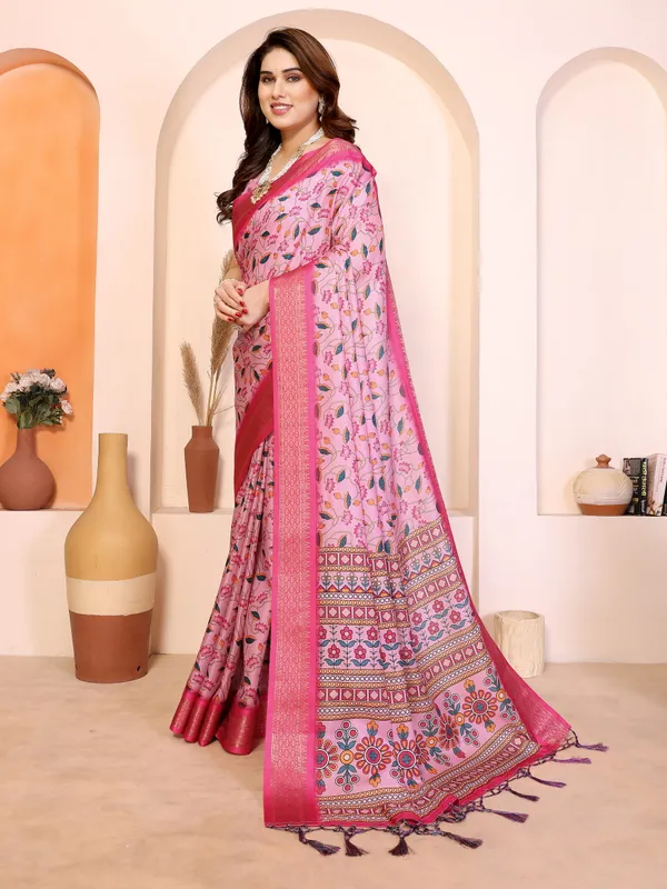 Pink_Cotton_Silk_Floral_Printed_Saree_With_Blouse_Piece_For_Women