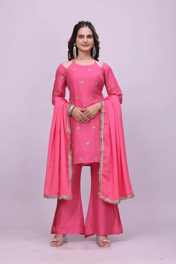 Pink_Vichitra_Silk_Embroidered_Kurta_Palazzo_Set_With_Dupatta_For_Women