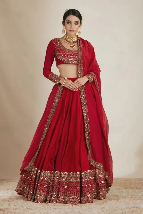 Red_Vichitra_Silk_Embroidered_Lehenga_Choli_Set_For_Women