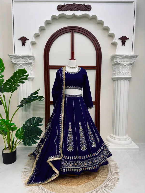 Navy_Blue_Chinon_Flared_Embroidered_Lehenga_Choli_For_Women