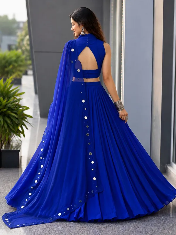 Blue_Cotton_Flared_Embellished_Lehenga_Choli_Set_For_Women