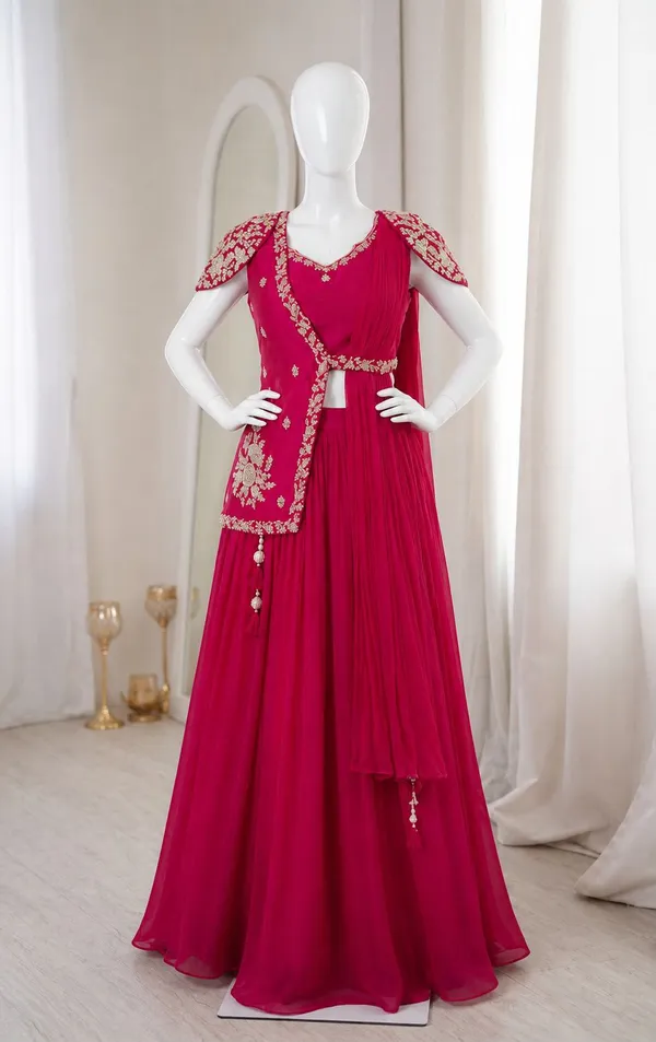 Magenta_Chinon_Flared_Embroidered_Lehenga_Choli_For_Women