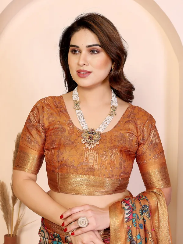 Mustard_Cotton_Silk_Traditional_Printed_Zari_Border_Saree_For_Women
