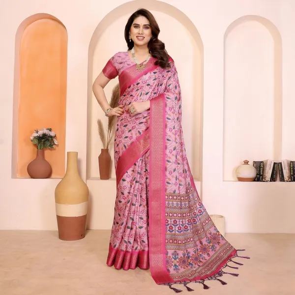 Pink_Cotton_Silk_Floral_Printed_Saree_With_Blouse_Piece_For_Women