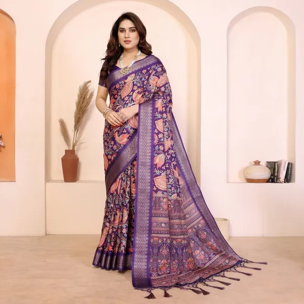 Purple_Cotton_Silk_Floral_Paisley_Printed_Saree_With_Blouse_Piece_For_Women