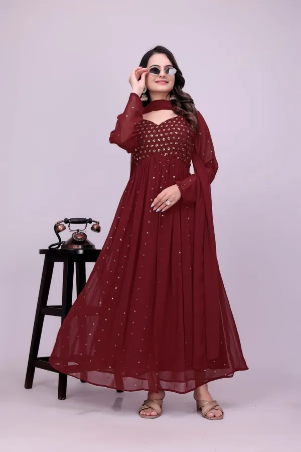 Maroon_Faux_Georgette_Flared_Anarkali_Kurta_For_Women