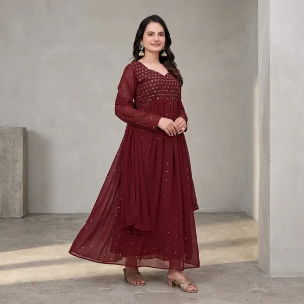 Maroon_Faux_Georgette_Flared_Anarkali_Kurta_For_Women