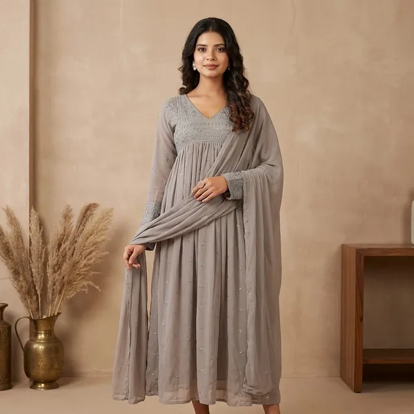 Grey_Faux_Georgette_Embellished_Anarkali_Suit_For_Women