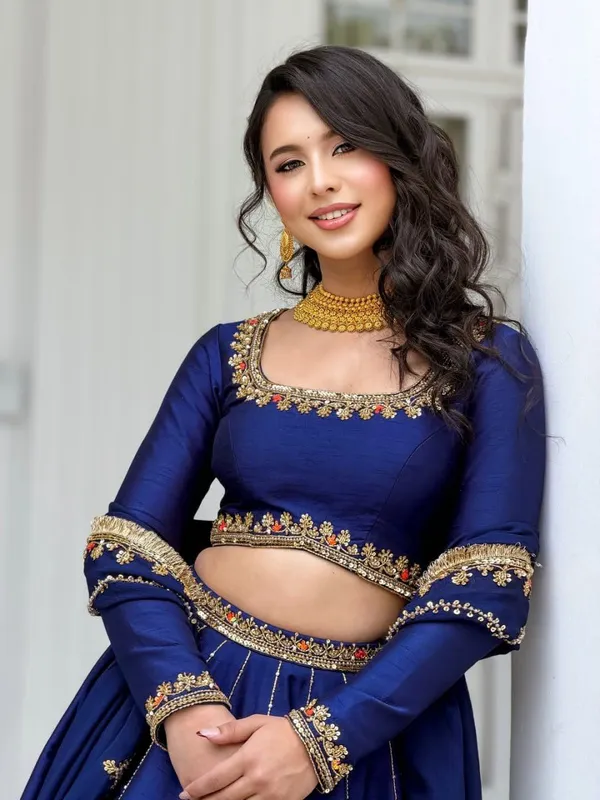 Navy_Blue_Chinon_Flared_Embroidered_Lehenga_Choli_For_Women