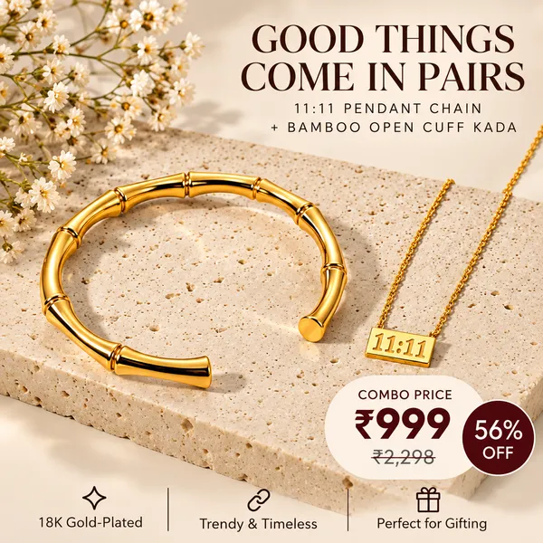 Golden_Harmony_11:11_Pendant_&_Bamboo_Cuff_Set