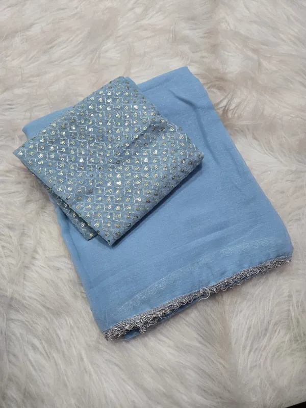 Blue_Shimmer_Silk_Embellished_Saree_With_Blouse_For_Women