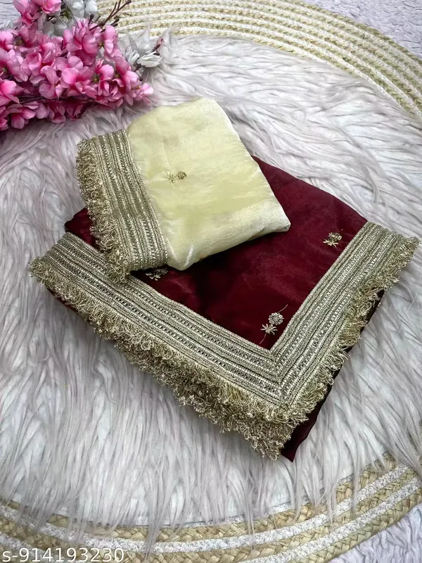 Maroon_Satin_Silk_Embroidered_Saree_With_Blouse_For_Women