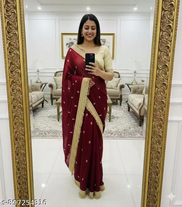 Maroon_Satin_Silk_Embroidered_Saree_With_Blouse_For_Women