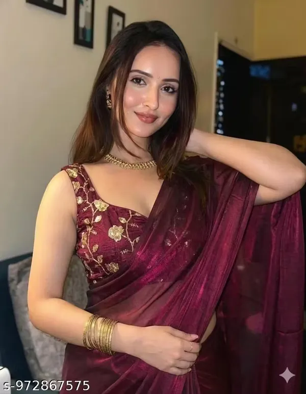 Magenta_Satin_Silk_Embroidered_Saree_With_Blouse_For_Women