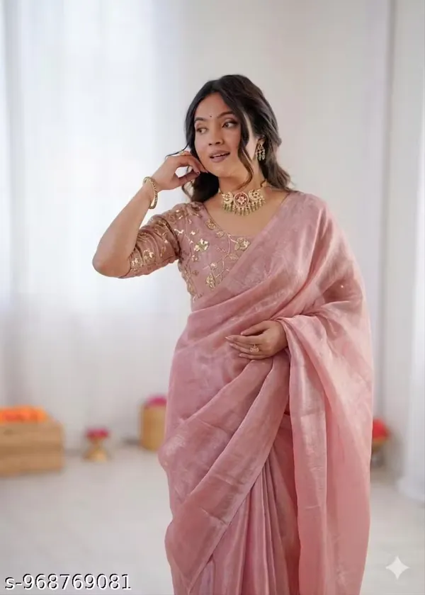 Pink_Satin_Silk_Embroidered_Saree_With_Blouse_For_Women