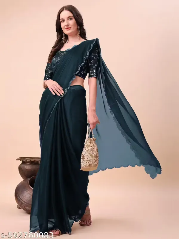 Teal_Shimmer_Silk_Embroidered_Saree_With_Blouse_For_Women