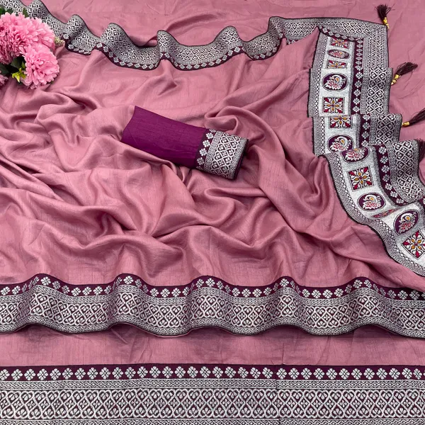 Mauve_Dola_Silk_Saree_With_Blouse_For_Women