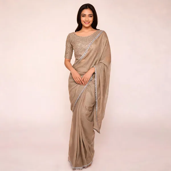 Taupe_Shimmer_Silk_Embellished_Saree_With_Blouse_For_Women