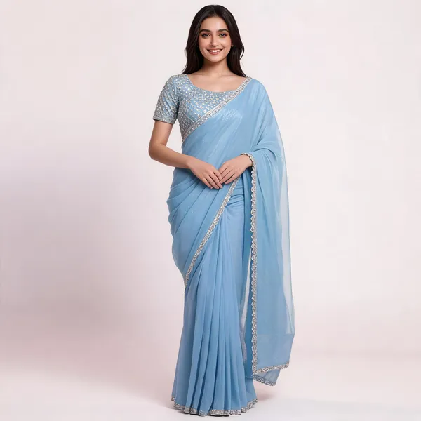 Blue_Shimmer_Silk_Embellished_Saree_With_Blouse_For_Women