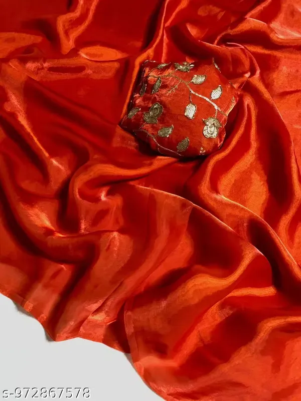 Orange_Satin_Silk_Embroidered_Saree_With_Blouse_For_Women
