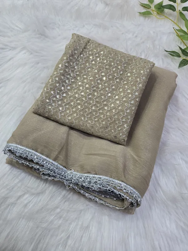 Taupe_Shimmer_Silk_Embellished_Saree_With_Blouse_For_Women