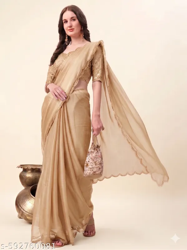 Beige_Shimmer_Silk_Embroidered_Saree_With_Blouse_For_Women