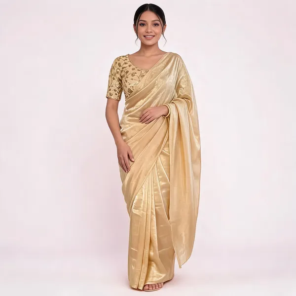Champagne_Satin_Silk_Embroidered_Saree_With_Blouse_For_Women