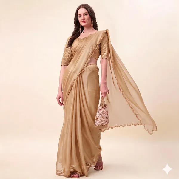 Beige_Shimmer_Silk_Embroidered_Saree_With_Blouse_For_Women