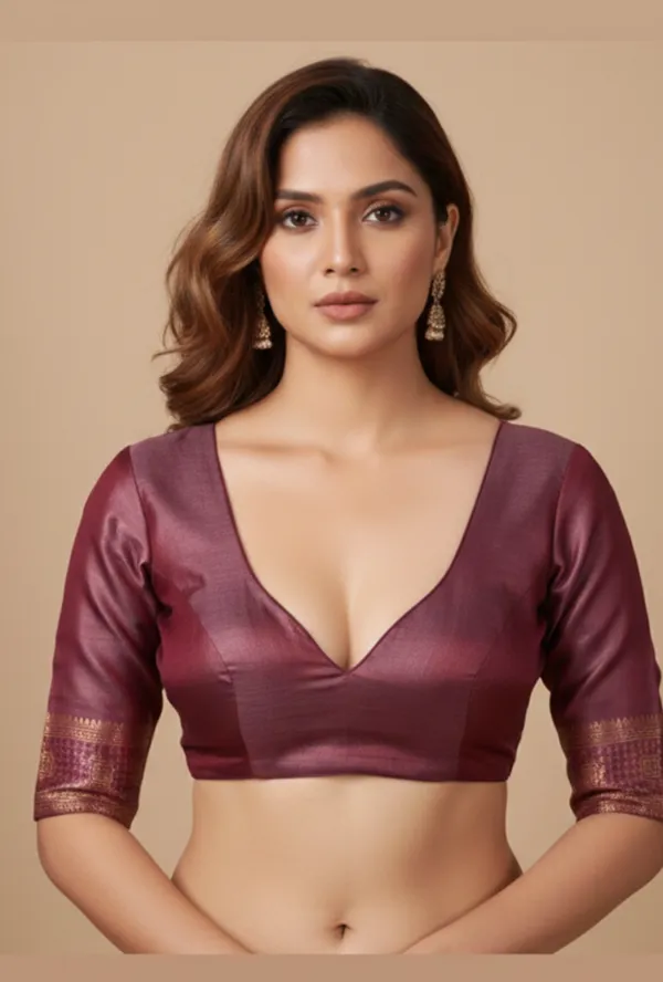 Purple_Silk_Blend_Saree_For_Women
