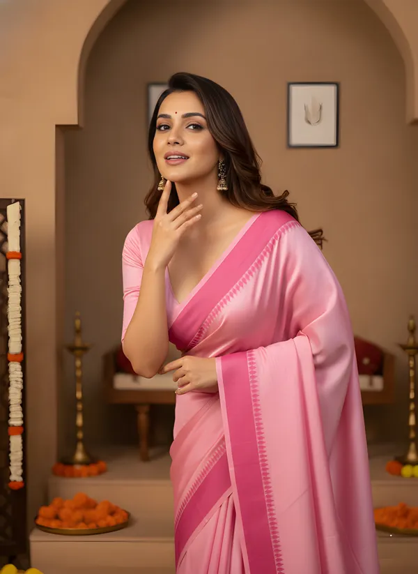 Pink_Satin_Silk_Saree_For_Women