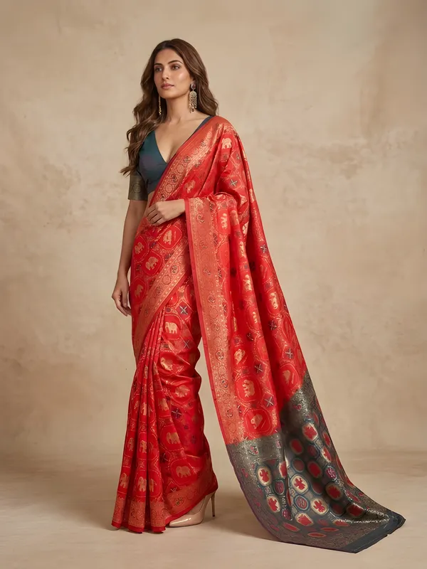 Orange_Cotton_Saree_For_Women