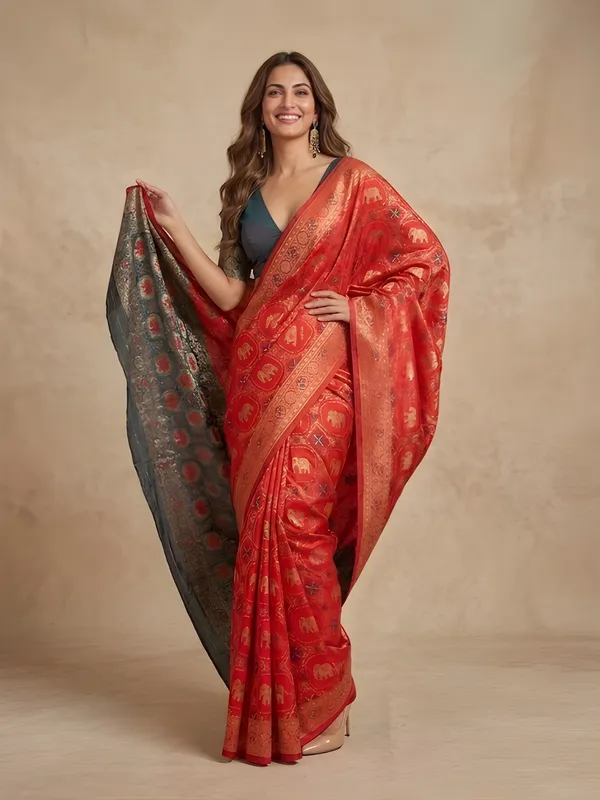 Orange_Cotton_Saree_For_Women