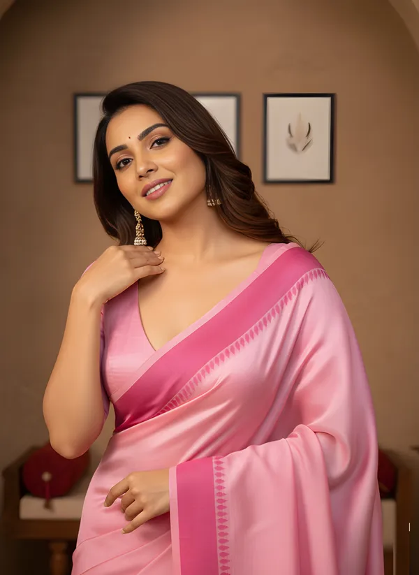 Pink_Satin_Silk_Saree_For_Women