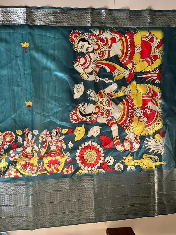 Sky_Blue_Silk_Blend_Saree_For_Women
