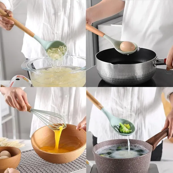 Beige_And_Green_Silicone_+_Wooden_Handles_Kitchen_Utensils_Set_For_Cooking_&_Baking