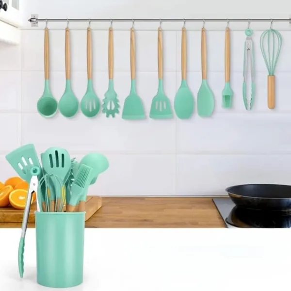 Beige_And_Green_Silicone_+_Wooden_Handles_Kitchen_Utensils_Set_For_Cooking_&_Baking