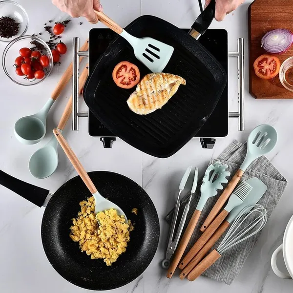 Beige_And_Green_Silicone_+_Wooden_Handles_Kitchen_Utensils_Set_For_Cooking_&_Baking