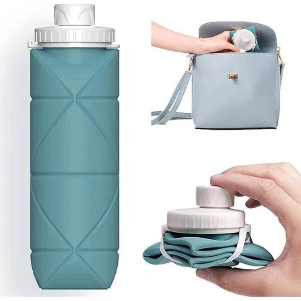 Sky_Blue_Silicone_Collapsible_Water_Bottle_For_Carrying_Water_&_Beverages