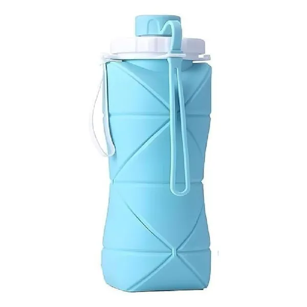 Sky_Blue_Silicone_Collapsible_Water_Bottle_For_Carrying_Water_&_Beverages