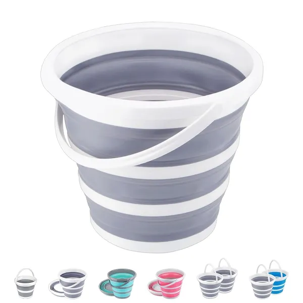 Grey_And_White_Silicone_+_Pp_Plastic_Foldable_Bucket_For_Carrying_Water_&_Cleaning