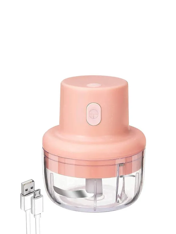 Peach_Abs_Plastic_+_Stainless_Steel_Electric_Garlic_Chopper_For_Chopping_Garlic