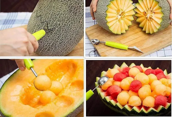 Green_Stainless_Steel_Fruit_Carving_Knife_&_Melon_Baller_For_Fruit_Carving_&_Scooping